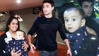 (Video) Salman Khan's Sister Arpita & Cute Nephew AHIL SPOTTED At Airport