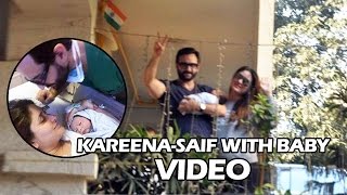 (Video) Kareena-Saif With Baby TAIMUR Poses For Media