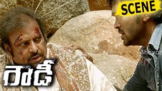 Rivals Blasts Convoy And Stabs Mohan Babu - Stunning Action Scene - Rowdy Movie Scenes