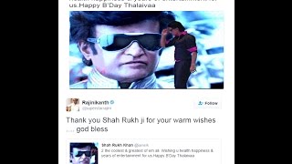 EPICNESS! When Rajinikanth and Shah Rukh Khan had a conversation on Twitter
