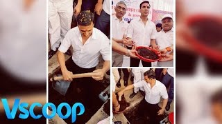 Akshay Kumar Digs Two Pit-Toilet | promotions For "Toilet Ek Prem Katha" #Vscoop