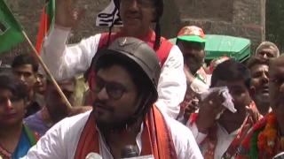 Babul, Goel campaign for BJP on bike