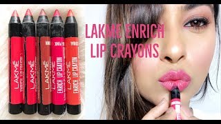 LAKME ENRICH LIP CRAYONS SWATCHES AND REVIEW
