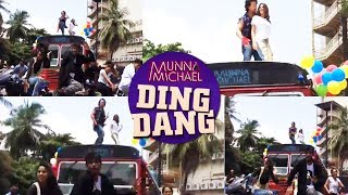 Tiger Shroff & Nidhi DANCES On Ding Dang Song On BUS ROOF - Munna Michael