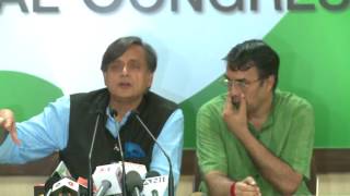 AICC Press Briefing By Shashi Tharoor at Congress HQ, Aug 1, 2017