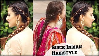 Quick & Effortless Side Braid Indian Hairstyle for Medium To Long Hair/ Anushka Sharma Inspired