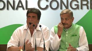AICC Press Briefing By Raj Babbar and Pramod Tiwari at Congress HQ, 30 August 2017