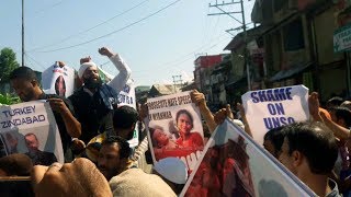 Protest in Pulwama against killings of Rohingya Muslims