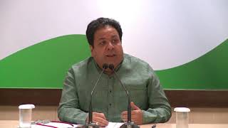 AICC Press Briefing By Rajeev Shukla at Congress HQ, September 20, 2017