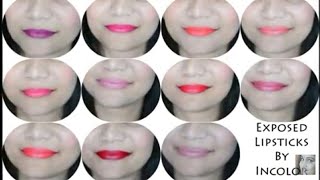 Incolor Exposed Lipstick Review and swatches | 11 Shades | Nidhi Katiyar