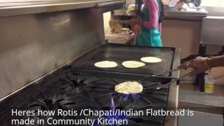 How Roti ( Indian Flatbread) is made in the Community Kitchen | Chapati making at the Temple
