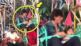 (Video) Shahrukh Khan With AbRam Enjoys Swing Ride At Aaradhya's Birthday Party