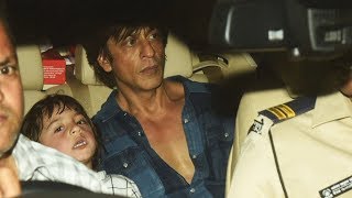 Shahrukh Khan With AbRam At Aaradhya Bachchan's Birthday Party