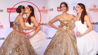 Sonam Kapoor And Jacqueline Fernandez LOVELY MOMENT At Filmfare Glamour and Style Awards 2017