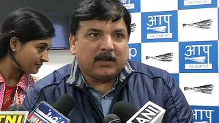Aap Leader Sanjay Singh Briefs Media on 41 minor girls rescued from an Ashram in Rohini by DCW chief