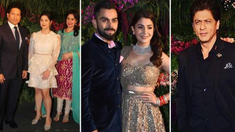 Bollywood Celebs At Virat-Anushka Mumbai Reception - SRK, Aishwarya, Sidharth, Rekha, Madhuri