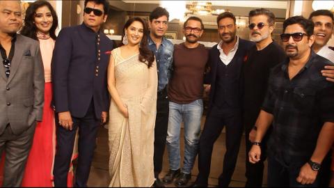Aamir Khan On The Sets Of Total Dhamaal With Ajay Devgn, Madhuri Dixit, Anil Kapoor