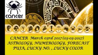 CANCER March 2017, 03rd Astrology Horoscope Prediction (AUDIO ENGLISH) | कर्क  राशि 03-03-2017