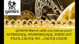 GEMINI March 2017, 06th Astrology Horoscope Prediction (AUDIO ENGLISH) | मिथुन राशि 06-03-2017