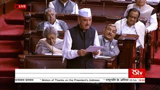 LoP Ghulam Nabi Azad delivers Motion of Thanks to President's address to the Parliament