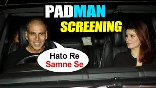 Akshay Kumar And Twinkle Khanna At PADMAN Screening
