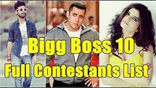Bigg Boss 10 Contestant List