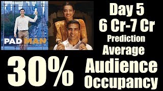 Padman Audience Occupancy And Collection Prediction Day 5