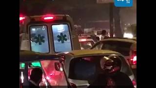 दिल्ली - एम.बी.रोड पर लगा जाम, घंटों भर फंसी रही एम्बुलेंस