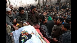 Thousands attend last rites of killed Jaish militant Fardeen Khanday in Tral