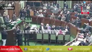 Opposition creates uproar in House over speaker’s participation in PDP-BJP meeting