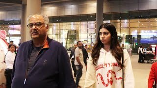 Boney Kapoor & Khushi Kapoor Spotted At Airport