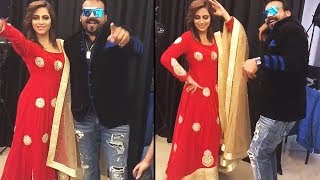 Arshi Khan DANCES With Jallad During Photo Shoot - Funny Dance