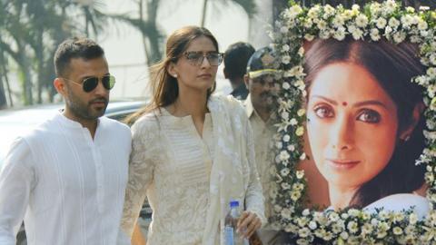 Sonam Kapoor Arrives At Celebration Sports Club With Anand Ahuja To Pay Last Respects To Sridevi