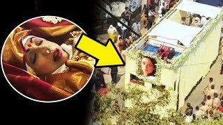SRIDEVI Funeral Truck Decorated With Her Favorite White Color Flowers
