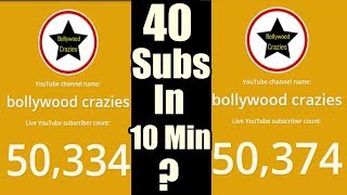 My Bollywood Crazies Channel Got 40 Subscribers In 10 Minutes I Is It Possible?