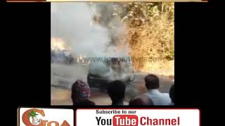Wagon-R Catches Fire At Shantinagar Ponda