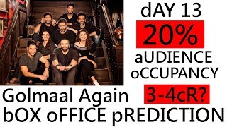 Golmaal Again Audience Occupancy And Collection Prediction Day 13