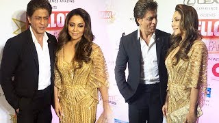 Shahrukh Khan With Wife Gauri At HELLO Hall Of Fame Awards 2018