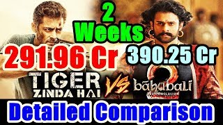 Tiger Zinda Hai Vs Baahubali 2 I Two Weeks Detailed Comparison