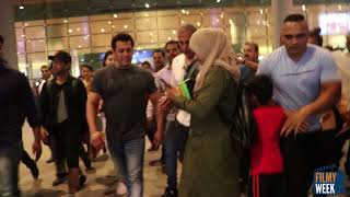 Salman Khan & Jacqueline at airport after RACE 3 shooting