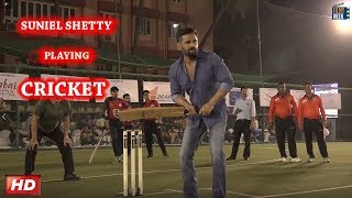 Suniel Shetty playing cricket at BOX BOWL OUT X Series!!!