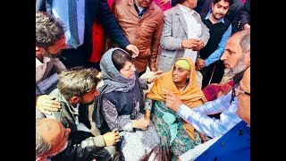 Mehbooba meets displaced families, victims of shelling in Poonch