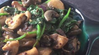 Quick Tasty Mushroom Spinach Fry Recipe | Easy Side Dish Recipe