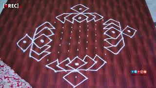 beautiful lotus kolam designs with 15 %2A1 dots %7C easy rangoli designs with dots %7C |rectv india