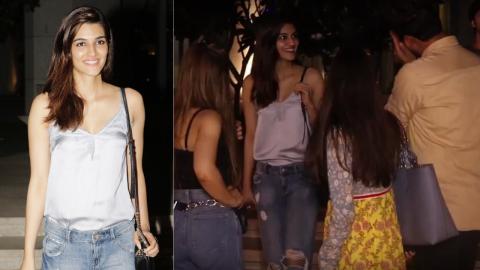 Kriti Sanon Spotted Having Late Night Dinner With Friends At BKC