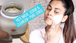 FACE MASK, SCRUB AND CLEANSER| PURE SENSE REVIEW