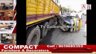 Gulbarga Main Lorry Ki Auto Ko Takkar A.Tv News 15-1-2017