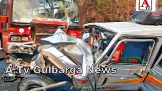 Road Accident Near Srisailan Gulbarga K 5 Passengers Dead 10 Injured A.Tv News 10-3-2017