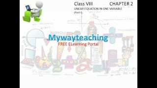 Math Class 8 Chapter 2 Part I|Linear Equations in One Variable for class 8