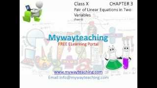 Math Class 10 Chapter 3 Part II|Pair of linear equations in two variables|